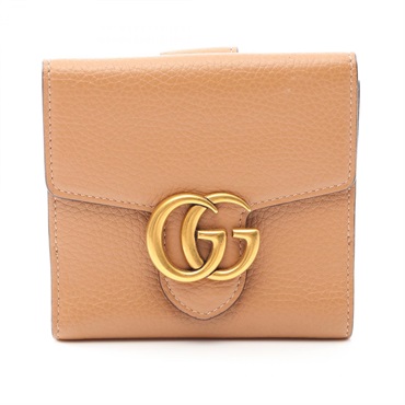 GUCCI GG Marmont Bi-fold compact wallet purse 782749 leather Brown Used Women