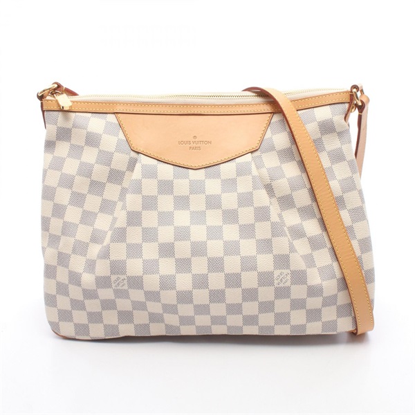 LOUIS VUITTON Siracusa MM Shoulder crossbody Bag N41112 Damier Azur leather