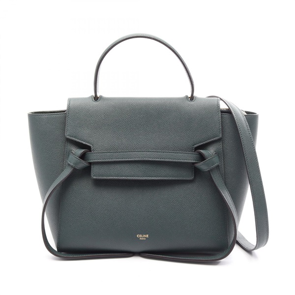 CELINE BELT BAG MICRO Shoulder crossbody Handbag 189153 leather Green Used Women