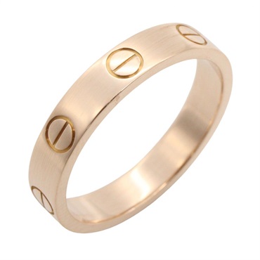 CARTIER Mini Love Ring 18KPG Pink Rose Gold Used women US size 5.75 #52