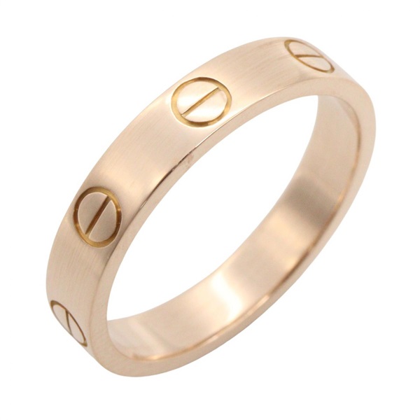 CARTIER Mini Love Ring 18KPG Pink Rose Gold Used women US size 5.75 #52