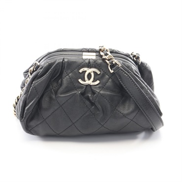 CHANEL Matelasse Shoulder Bag AS2493 Lambskin sheep leather Black Used Women GHW