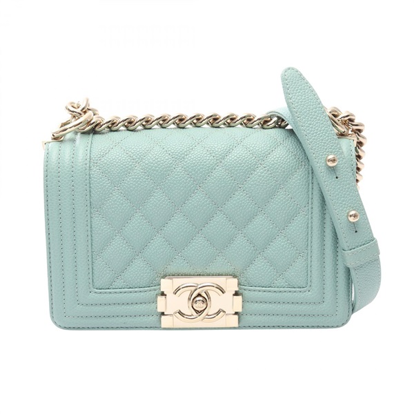 CHANEL Boy Chanel Small Chain Shoulder Crossbody Bag A67085 leather Blue GHW CC