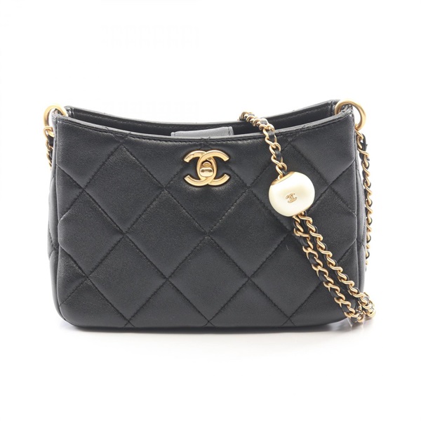 CHANEL Matelasse hobo chain crossbody Shoulder hand Bag AS4859 Lambskin BK GHW