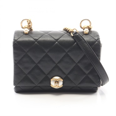 CHANEL Matelasse chain Shoulder crossbody Bag AS1170 Lambskin Black Used GHW