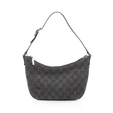 GUCCI GG pattern Shoulder Handbag 32160 canvas leather Black Used Women