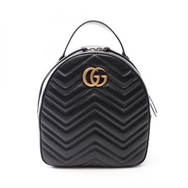 GUCCI GG Marmont Rucksack Backpack 476671 leather Black Used Women