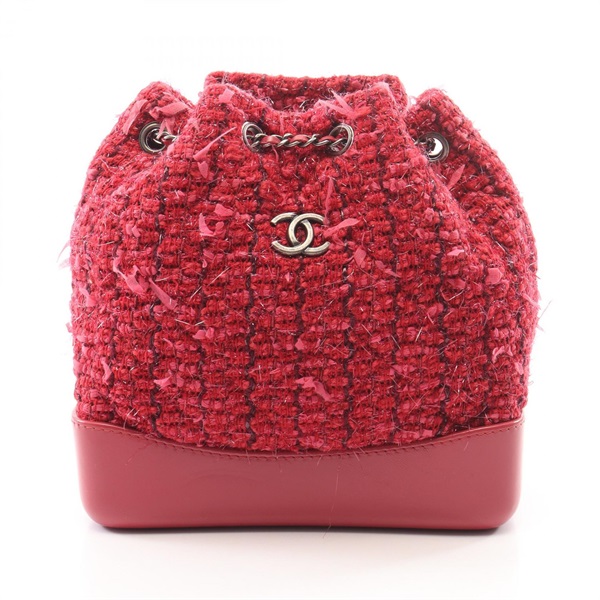 CHANEL Gabrielle de Small Rucksack Backpack Fabric leather Pink Used Women CC