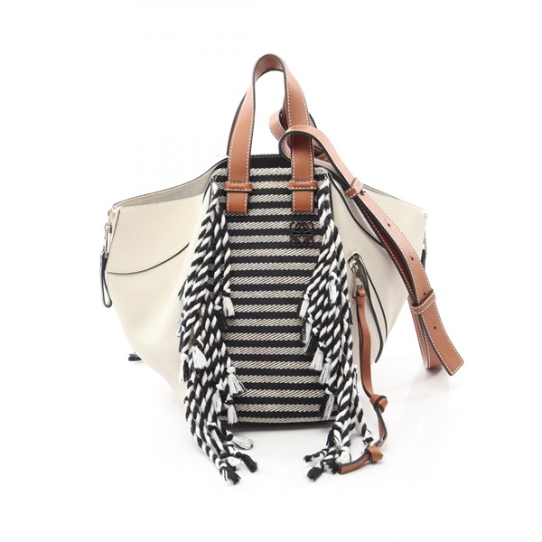 LOEWE HAMMOCK SMALL Fringe Border Shoulder Crossbody Handbag leather canvas Used