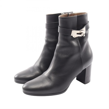 HERMES Saint Germain Kelly Buckle boots 182102Z leather Black Used Women #35