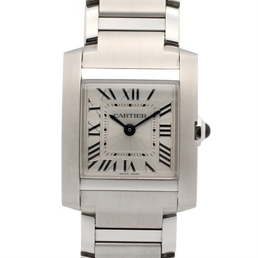 CARTIER Tank francaise SM Wrist Watch WST0065 Quartz Stainless Steel Used Women