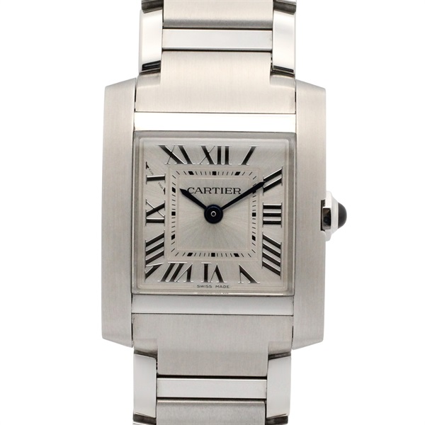 CARTIER Tank francaise SM Wrist Watch WST0065 Quartz Stainless Steel Used Women