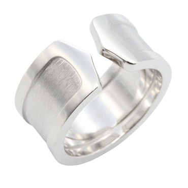 CARTIER C2 LM Ring 18KWG White Gold Used Women US size #6.5 #53