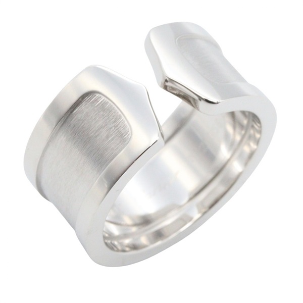 CARTIER C2 LM Ring 18KWG White Gold Used Women US size #6.5 #53