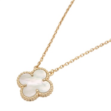Van Cleef & Arpels Vintage Alhambra Necklace 18KYG Gold Mother of pearl Used
