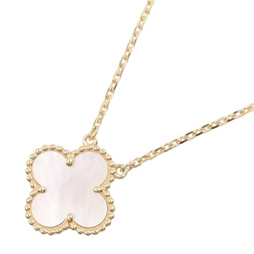 Van Cleef & Arpels Vintage Alhambra Necklace 18KYG Gold Mother of pearl Used