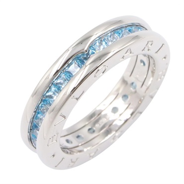BVLGARI B-zero1 Blue Topaz Ring 18KWG White Gold Used Women US size #5.25 #50