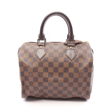 LOUIS VUITTON Speedy 25 Handbag N41532 Damier canvas leather Ebene Used Women LV