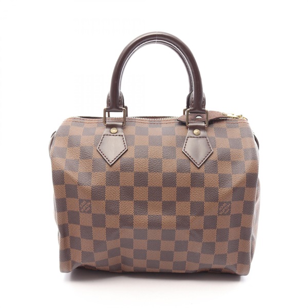 LOUIS VUITTON Speedy 25 Handbag N41532 Damier canvas leather Ebene Used Women LV