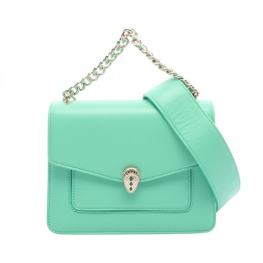 BVLGARI Serpenti Forever Shoulder crossbody Handbag leather Green Used Women