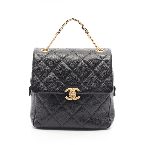 CHANEL Matelasse Chain Rucksack Backpack Leather Black Used Women GHW CCCoco