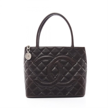 CHANEL Medallion Tote Hand Bag A01804 Grained Calfskin leather Brown Used SHW