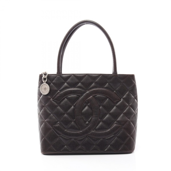 CHANEL Medallion Tote Hand Bag A01804 Grained Calfskin leather Brown Used SHW