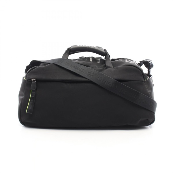 CHANEL Sports Line Shoulder Crossbody Hand bag Nylon Black Used Women