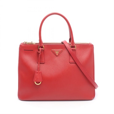 PRADA Galleria Large Shoulder Crossbody Tote Handbag Saffiano leather Red Used