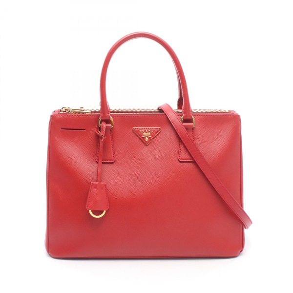 PRADA Galleria Large Shoulder Crossbody Tote Handbag Saffiano leather Red Used