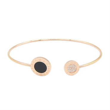 BVLGARI Bvlgari Bvlgari Bracelet Onyx Diamond Bracelet 18KRG Gold Used Women
