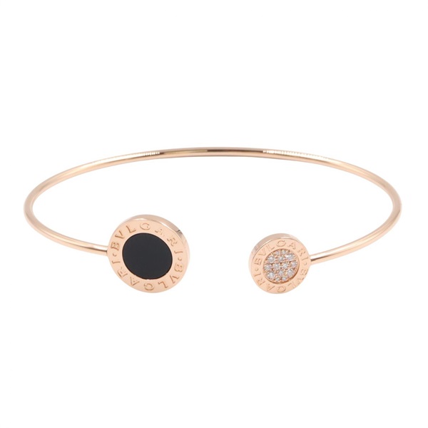 BVLGARI Bvlgari Bvlgari Onyx Diamond Bracelet 18KRG Pink Rose Gold Used Women
