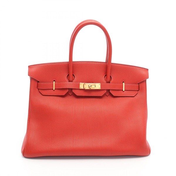 HERMES Birkin 35 Handbag Togo leather Red Rouge vif GHW Used Women H