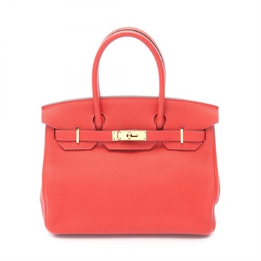 HERMES Birkin 30 Handbag Togo leather Rouge tomate Used Women GHW K