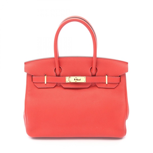 HERMES Birkin 30 Handbag Togo leather Rouge tomate Used Women GHW K