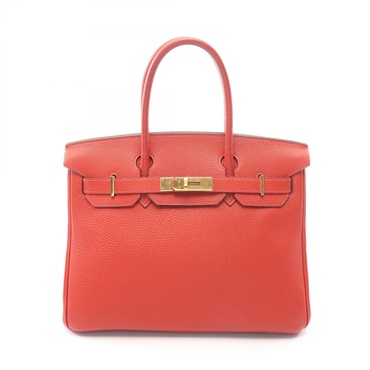 HERMES Birkin 30 Handbag 027633CC Togo leather Red Rouge vif Used Women GHW H