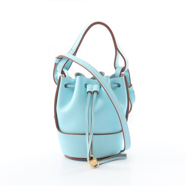 LOEWE Balloon Nano Bucket Crossbody Shoulder Bag A710R85X01 leather Blue Used