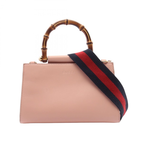 GUCCI Nymphaea Bamboo Shoulder Crossbody Handbag 470271 leather Pink Used Women