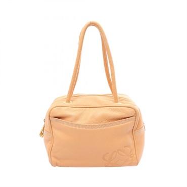 LOEWE Anagram mini Shoulder Tote Hand Bag leather Orange Used Women