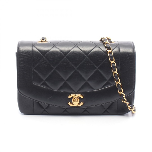 CHANEL Matelasse Diana Flap Shoulder Bag A01164 Lamb leather Black Used GHW CC