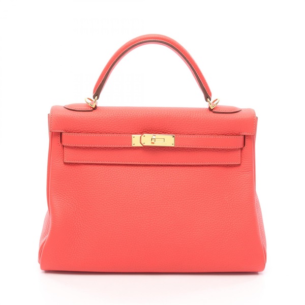 HERMES Kelly 32 Shoulder Handbag Clemence leather Rose jaipur Used Women R GHW