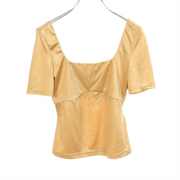 CHANEL COCO Mark Short-sleeved Shirt Top#38 P76232V67966 Nylon Yellow Used CC