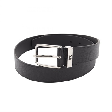 LOUIS VUITTON Pont Neuf 35mm Taiga Belt Ceinture #85/34 leather Black Used mens