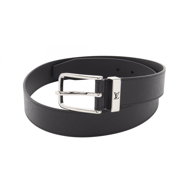 LOUIS VUITTON Pont Neuf 35mm Taiga Belt Ceinture #85/34 leather Black Used mens