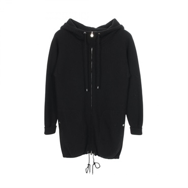 CHANEL COCO Mark Knitwear Hoodie #34 P52106K06768 cashmere Black Used Women