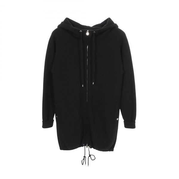 CHANEL COCO Mark Knitwear Hoodie #34 P52106K06768 cashmere Black Used Women