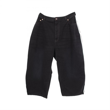 BALENCIAGA adidas baggy jeans side stripes Denim pants #XL 724778 cotton Black