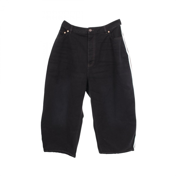BALENCIAGA adidas baggy jeans side stripes Denim pants #XL 724778 cotton Black