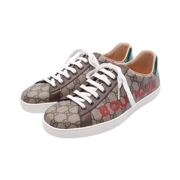 GUCCI GG Supreme Sneakers Shoes 623236 PVC coated canvas Beige Brown mens #9