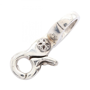 CHROME HEARTS Quick Clip Cross Ball Key ring Holder SV925 Silver Used mens